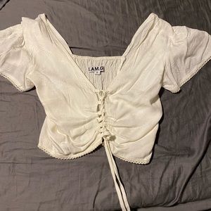 White front tie top